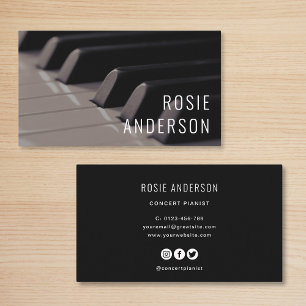 Piano Nycklar Simple Minimalist Professionell Visitkort