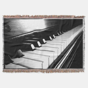 Piano-Nycklar-slankvitt Filt