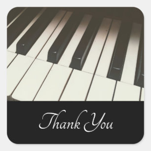 Piano Nycklar - Snyggt B&W Photo Tack Fyrkantigt Klistermärke