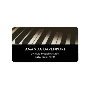 Piano Nycklar - Snyggt Black & White-foto Adressetikett