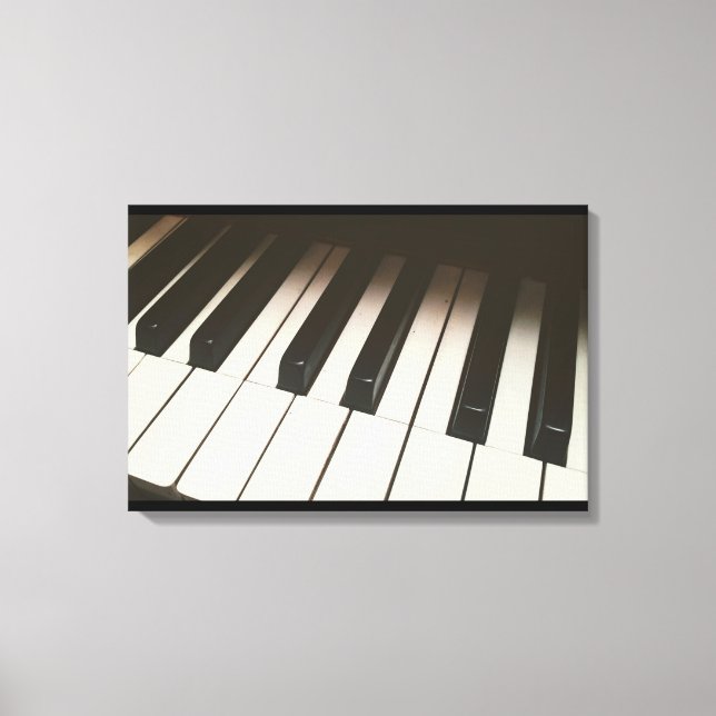 Piano Nycklar - Snyggt Black & White-foto Canvastryck (Framsida)