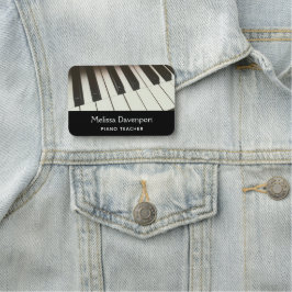 Piano Nycklar - Snyggt Black & White-foto Namnbricka