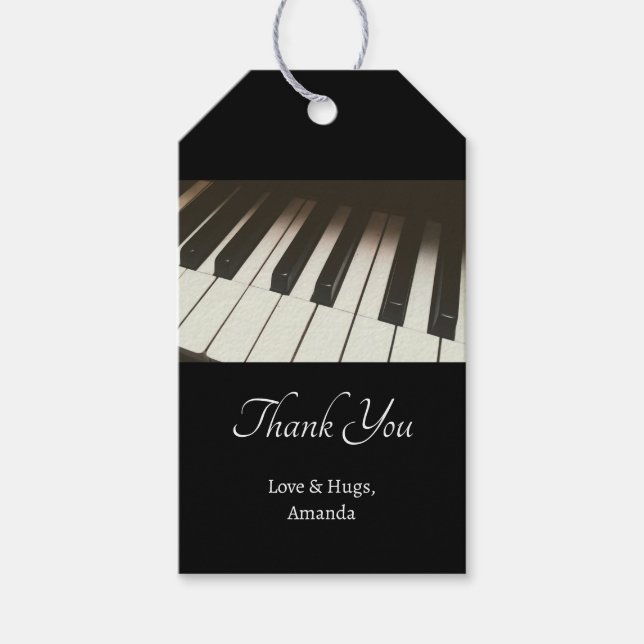 Piano Nycklar - Snyggt Black & White-foto Presentetikett (Framsidan)