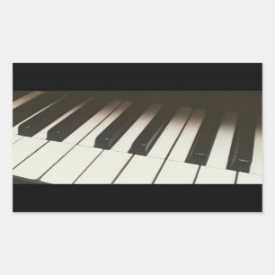 Piano Nycklar - Snyggt Black & White-foto Rektangulärt Klistermärke