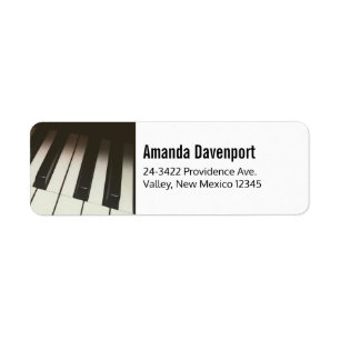 Piano Nycklar - Snyggt Black & White-foto Returadress Etikett