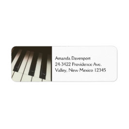 Piano Nycklar - Snyggt Black & White-foto Returadress Etikett