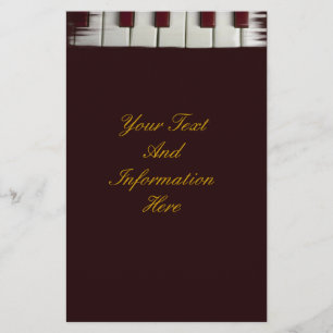 Piano Nycklar Stationery Brevpapper