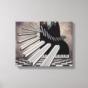 Piano Nycklar Surreal Music Fantasy Canvastryck