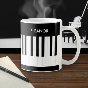 Piano Nycklar Tangentbord Music Musical Instrument Kaffemugg