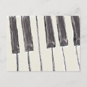 Piano Nycklar Teckning vykort