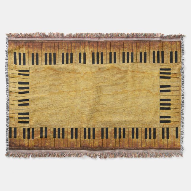 Piano Nycklar Throw Blanket Filt (Framsidan)