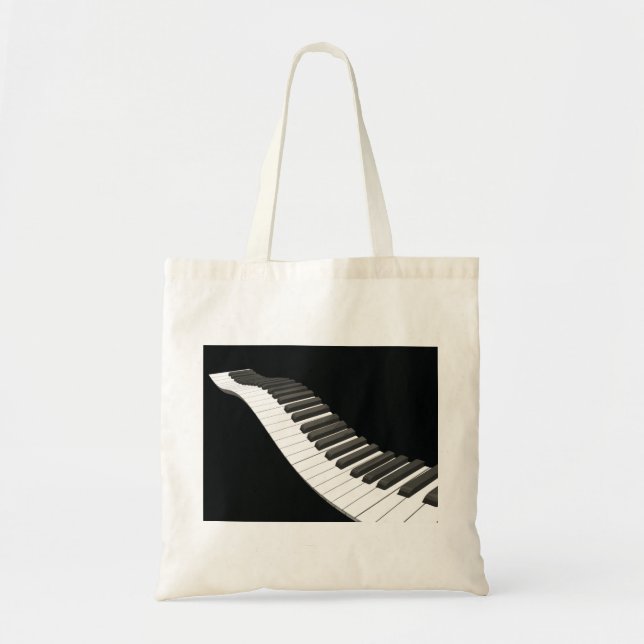 Piano Nycklar Tote Bag Tygkasse (Framsidan)