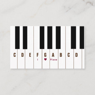 Piano nycklar visitkort