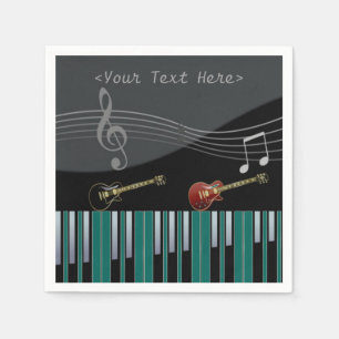 Piano- och gitarrmusik noterservetter pappersservett