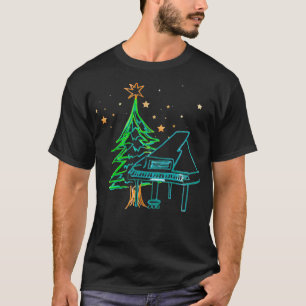 Piano och Julgran med Stars T Shirt