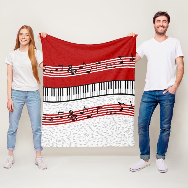 Piano och musik med röda filtar (På plats)