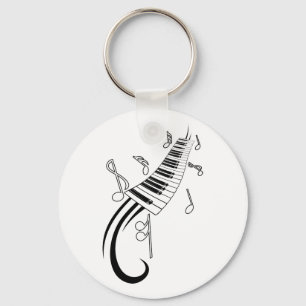 Piano och musik noter nyckelring