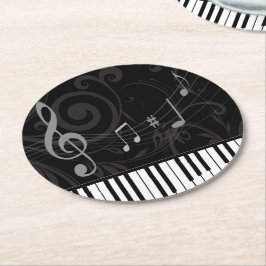 Piano och Musik noter Underlägg Papper Rund