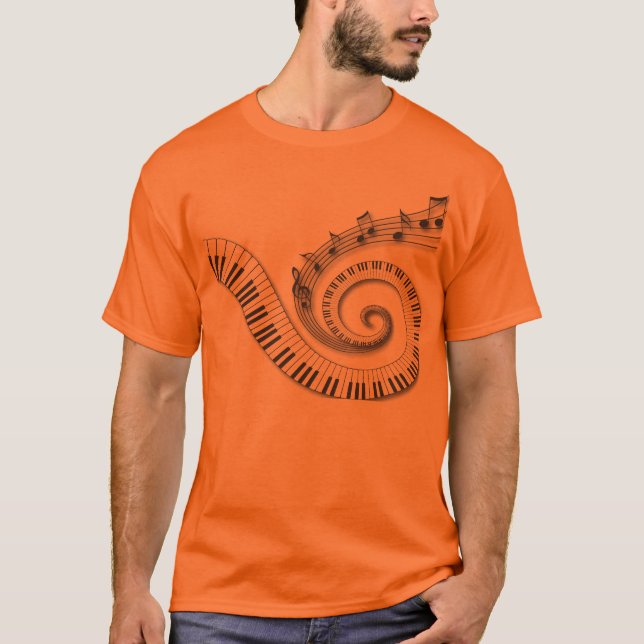 Piano- och musik noterT-tröja Tee (Framsida)