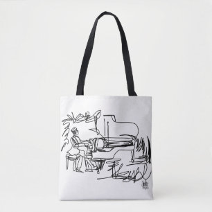 Piano och Themed toto för musik Tygkasse