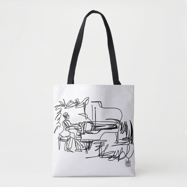 Piano och Themed toto för musik Tygkasse (Framsida)