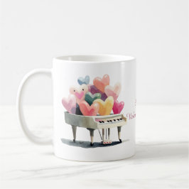 Piano of Love Hearts Valentine's Day Kaffemugg