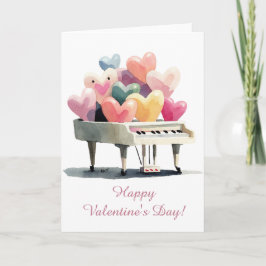 Piano of Love Hearts Valentine's Day Kort