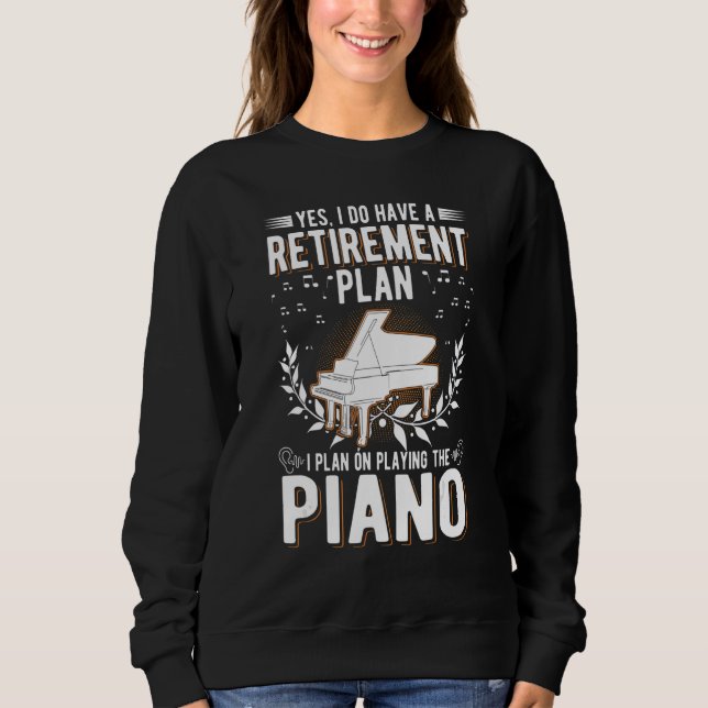Piano Old Man Piano Player Grandpa Pianist T Shirt (Framsida)