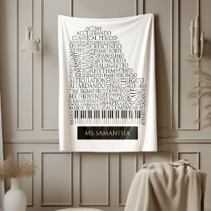 Piano Ord Cloud Gift for Piano Teacher Fleecefilt