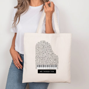 Piano Ord Cloud Gift for Piano Teacher Tygkasse