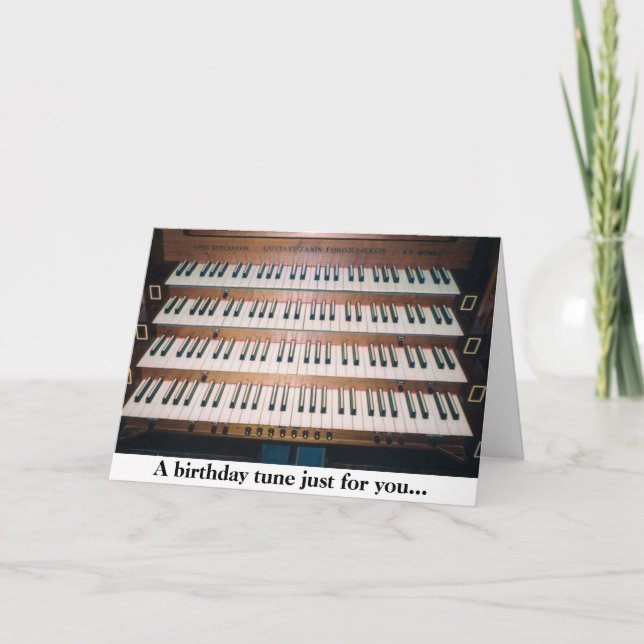 Piano Organ Tangentbord Birthday Greeting Card Kort (Framsida)