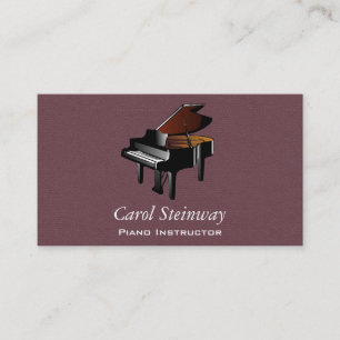 Piano på Burgundy Faux Flanell Visitkort