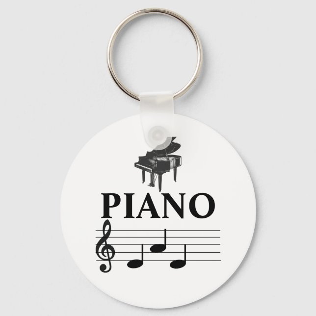 Piano Pappa Grand Piano Pianist Music Note Nyckelring (Framsida)