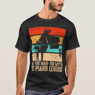 Piano Pappa Piano Man Pianist Tangentbord Musician T Shirt