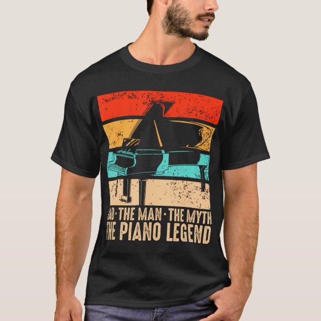 Piano Pappa Piano Man Pianist Tangentbord Musician T Shirt (Framsida)