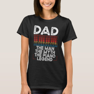 Piano Pappa Piano Man Pianist Tangentbord Musician T Shirt
