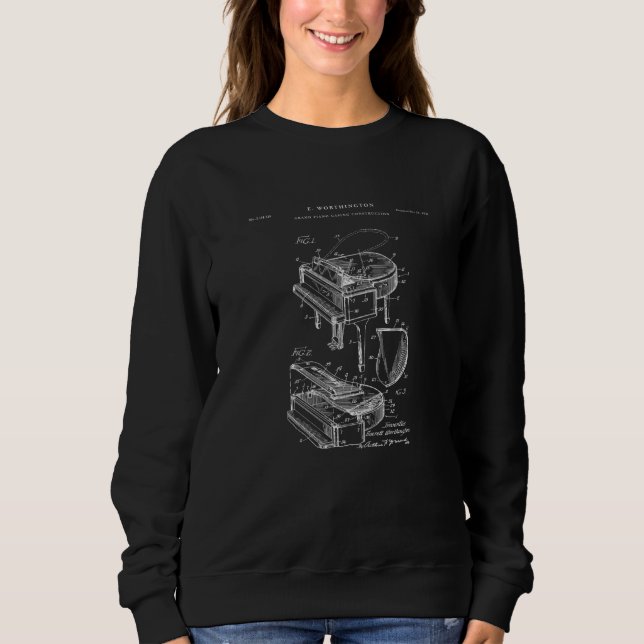 Piano Patent  Music T Shirt (Framsida)