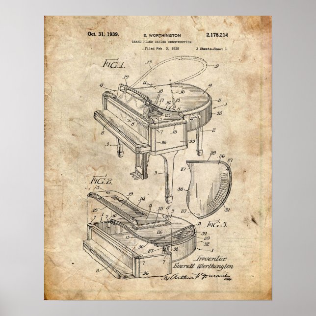 Piano Patent Poster (Framsidan)