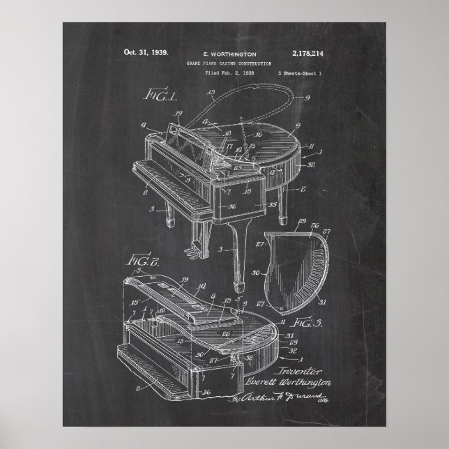Piano Patent Poster (Framsidan)
