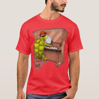 Piano Pay Turtle Art  T Shirt