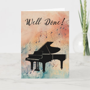 Piano Performance-Grattisar för vattenfärg Kort