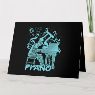 Piano Pi 3.14 Day Symbol Math Science Music Pun Kort