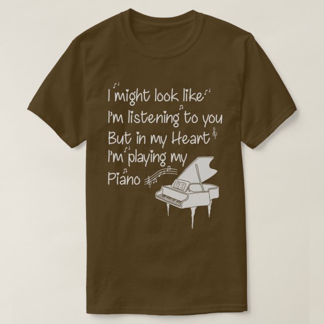 Piano Pianist Clefs Piano Player Gift 3 T Shirt (Design framsida)