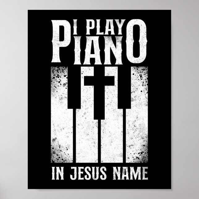 Piano Pianist jag spelar piano i Jesus Namn Tangen Poster (Framsidan)