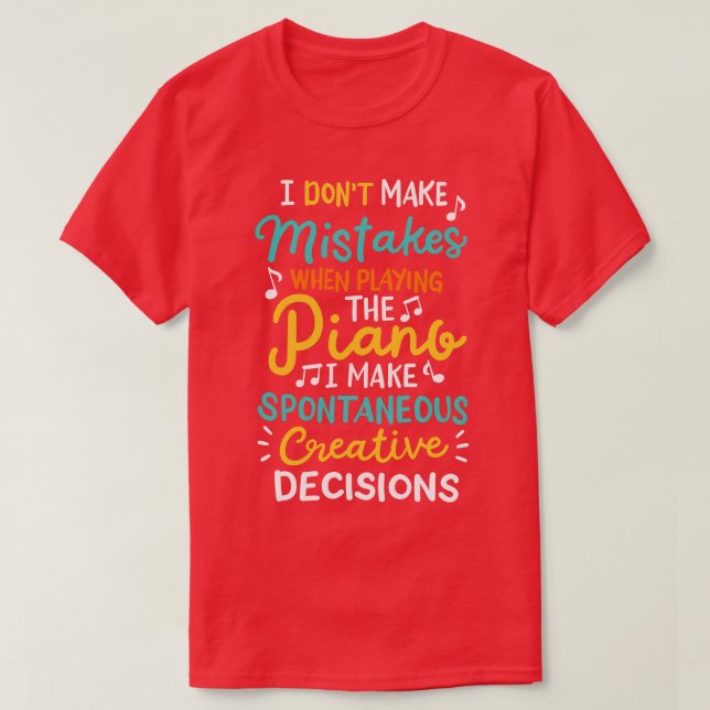 Piano Pianist Piano Player T Shirt (Design framsida)