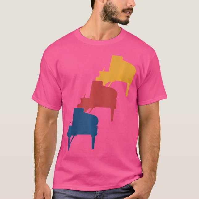 Piano Pianist Piano Spelare T Shirt (Framsida)