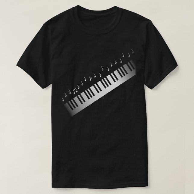Piano Pianist Tangentbord Musik noter T Shirt (Design framsida)