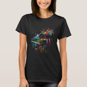 Piano Piano Stänk Art Jazz Composer Tangentbord Pi T Shirt
