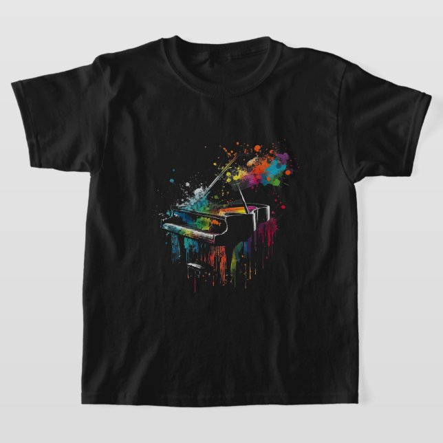 Piano Piano Stänk Art Jazz Composer Tangentbord Pi T Shirt (Laydown)