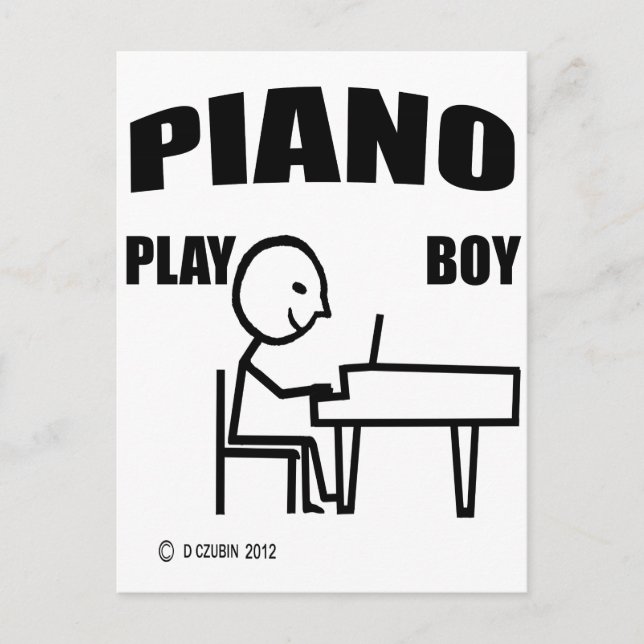 Piano Play Boy Vykort (Framsida)